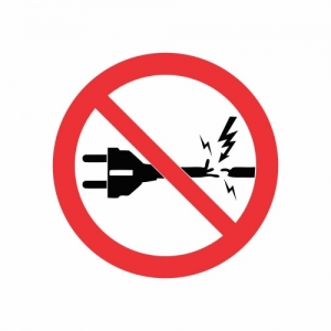Biển báo Cấm sử dụng dây điện bị hở