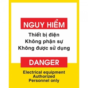 Biển báo Nguy hiểm Thiết bị điện - Danger Electrical equipment