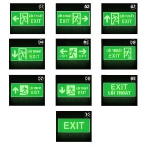 Biển báo Exit dạ quang lối thoát hiểm